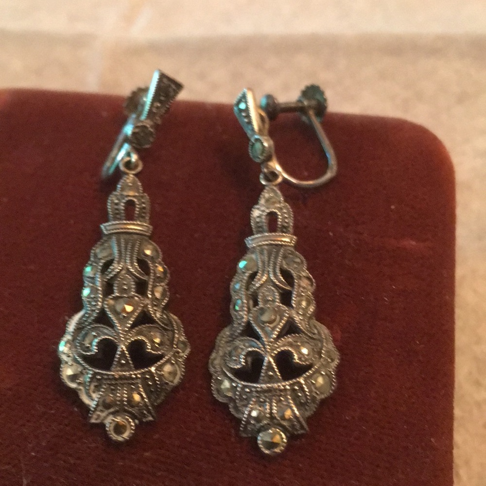 Marcasite Sterling Earrings.